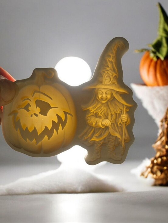 Other - Halloween Pumpkin & Witch Gnome Silicone Mold